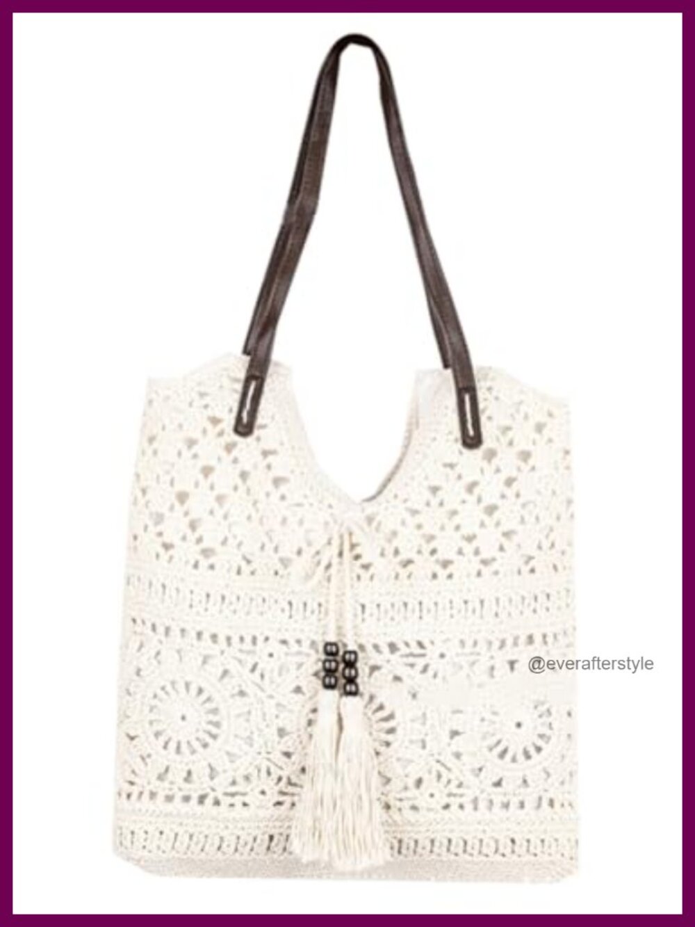 Boho Crochet Cotton Rope Knit Handbag Handmade Straw Hobo Shoulder Bag for